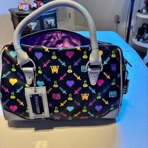 ThinkGeek Pixel Video Game Satchel Handbag Purse w/ Lock Retro Gamer RPG